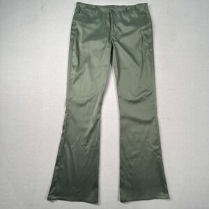 Vintage Tyte‎ Pants Womens 7/8 Flare Disco Y2K Low Rise Rave Club Green USA